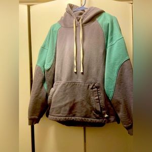 Men’s Green And Gray Heavyweight Hoodie Size M